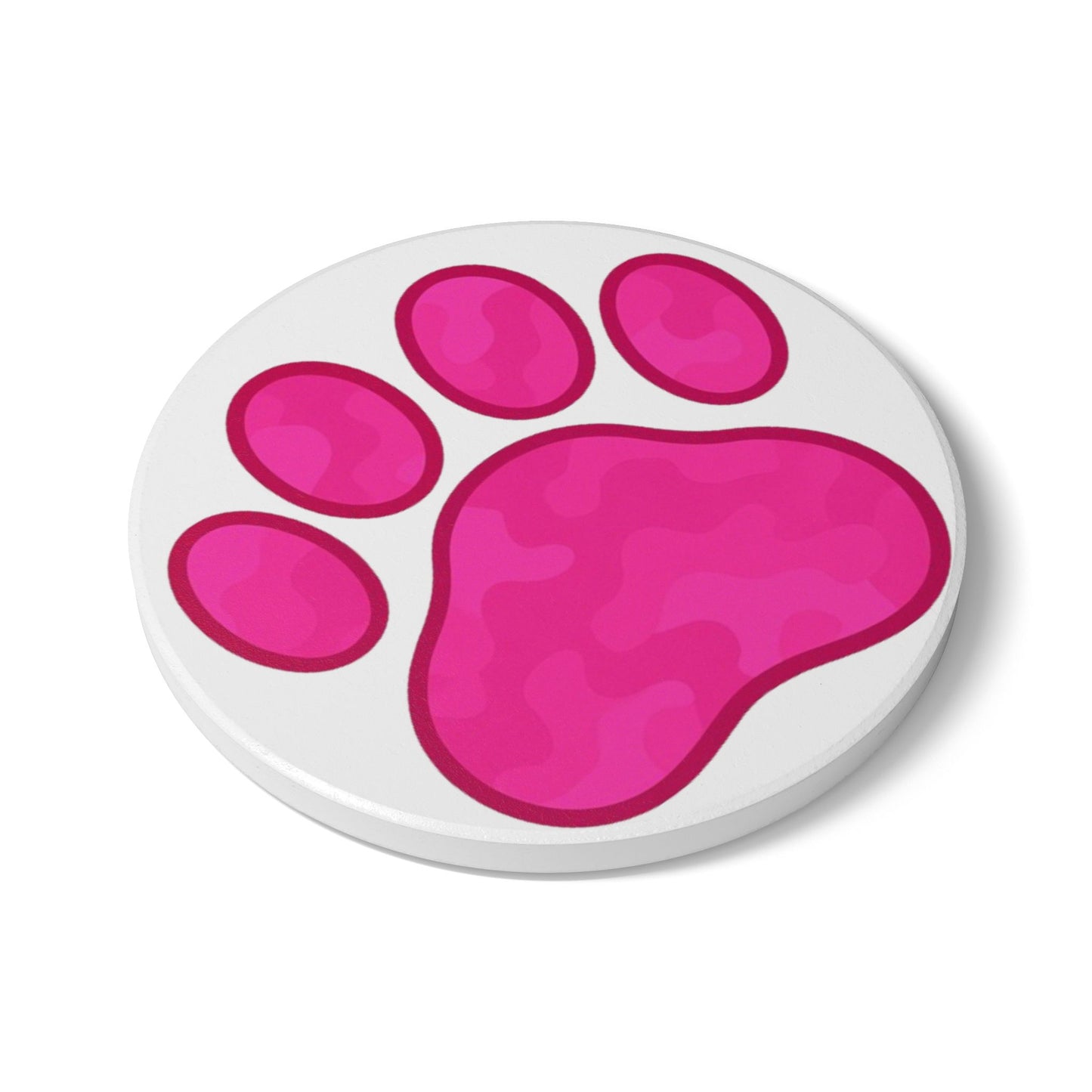 Pink Paw Print Coasters