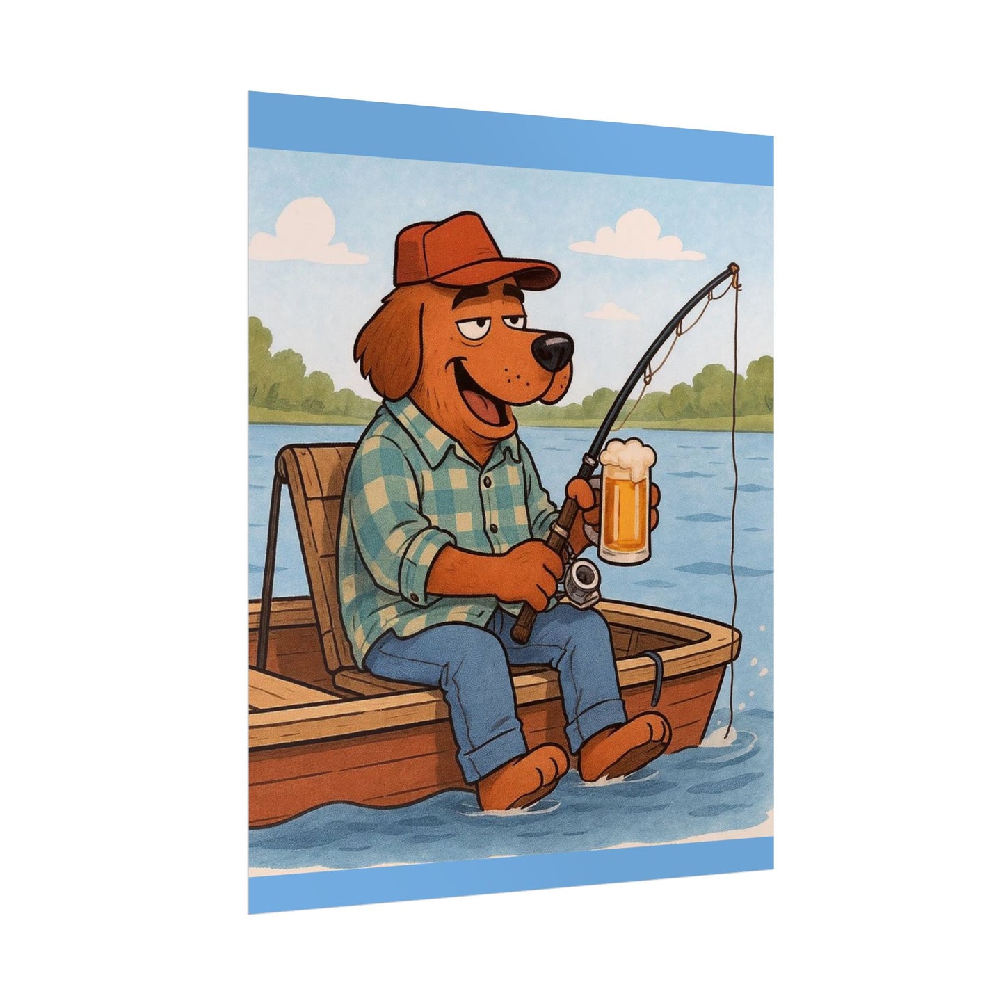 Dog Fishing Poster