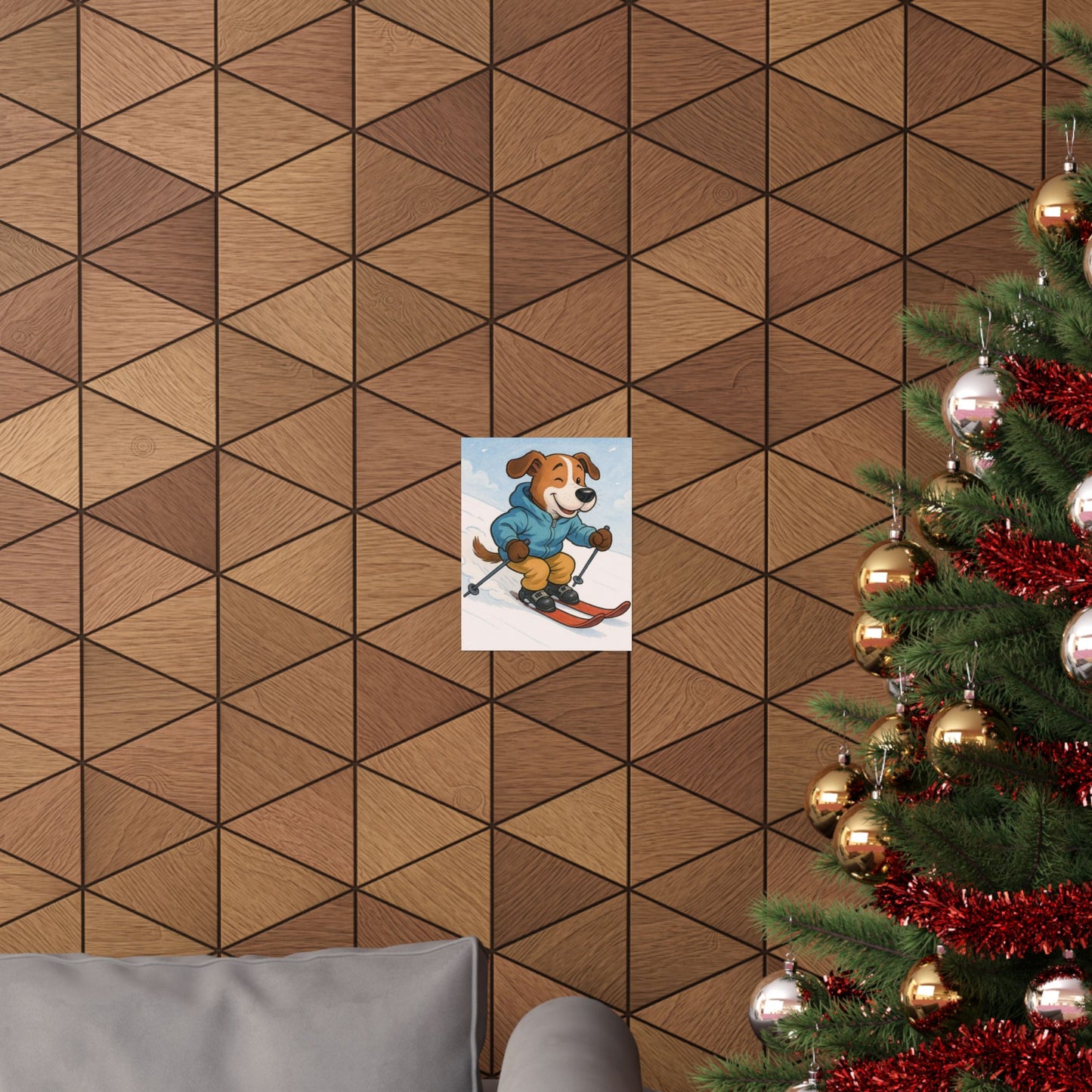 Skiing Dog Poster