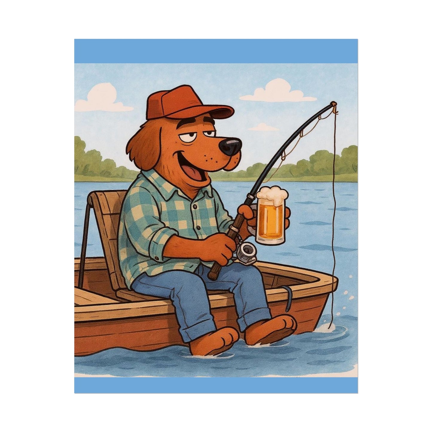Dog Fishing Poster
