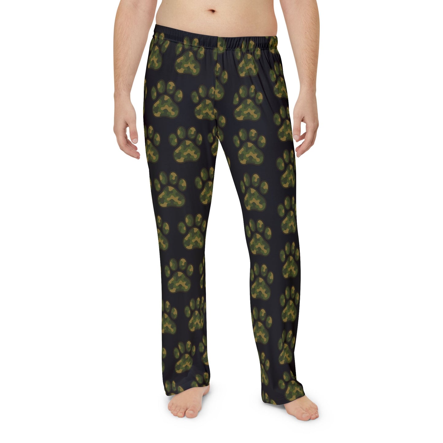 Cozy Men’s Pajama Pants with Paw Print Design