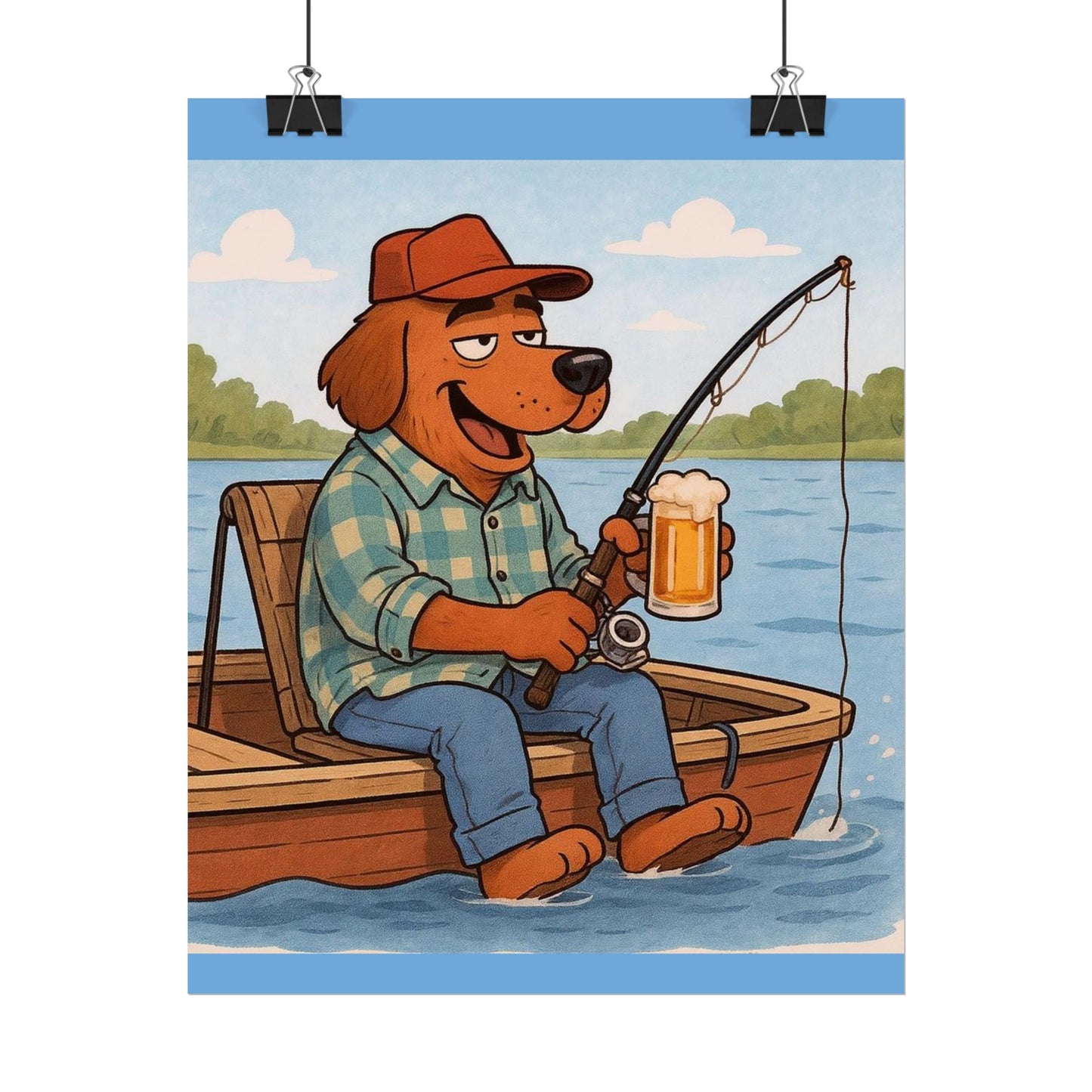 Dog Fishing Poster