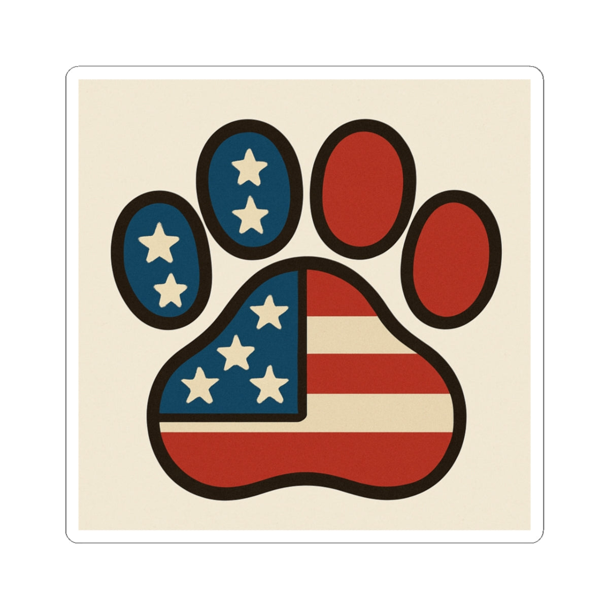 Patriotic Paw Print Stickers