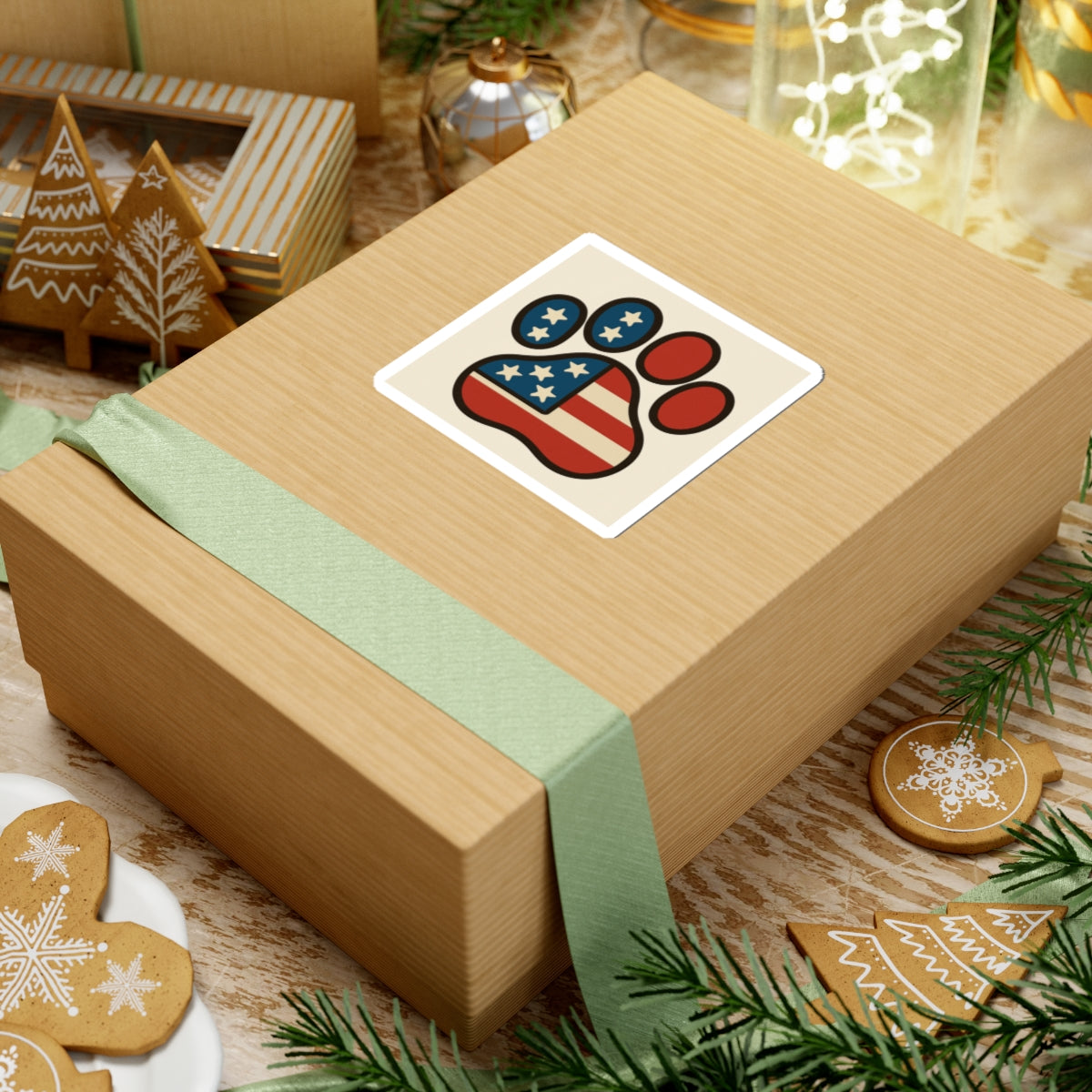 Patriotic Paw Print Stickers