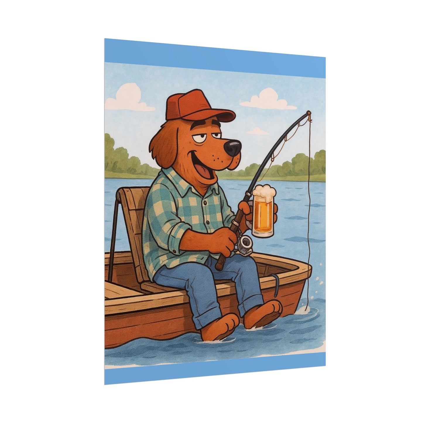 Dog Fishing Poster