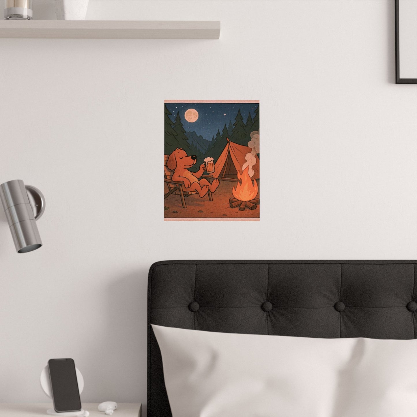 Cozy Campfire Dog Poster