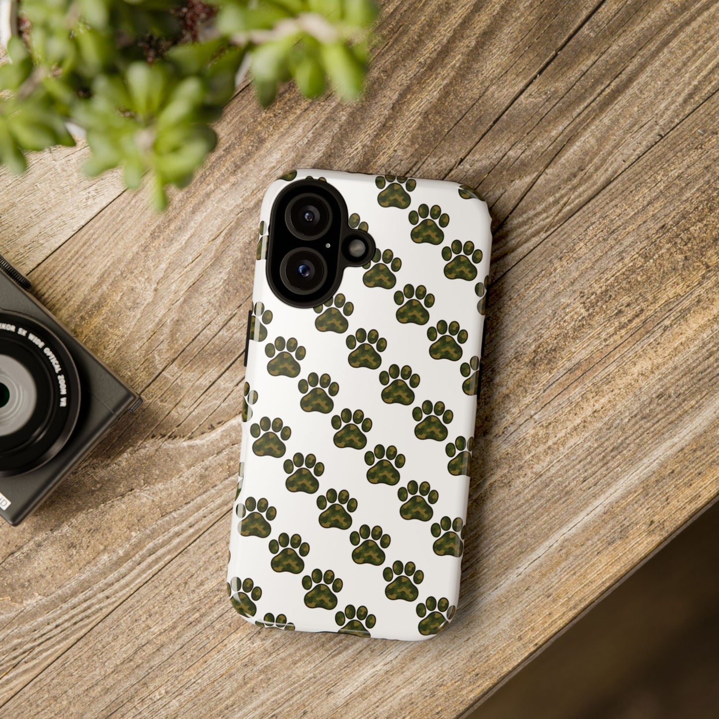 Walkies Club Camo Paw Print Phone Case