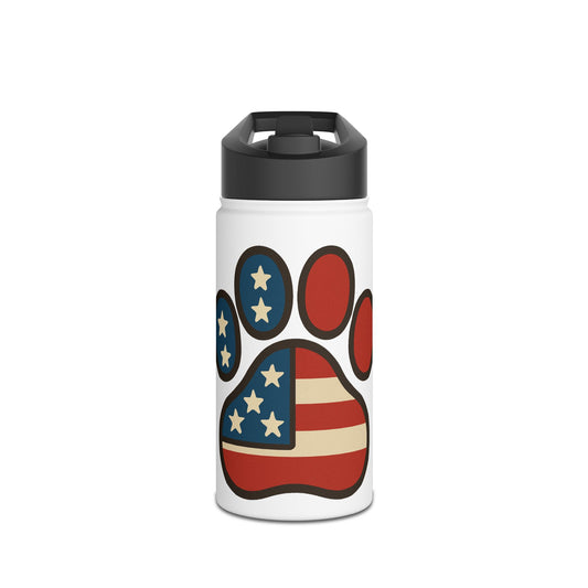 Patriotic Paw Print Water Bottle