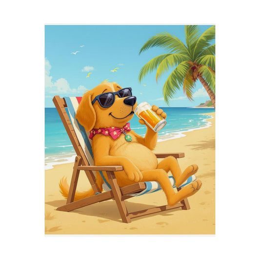 Dog Beach Paradise Poster