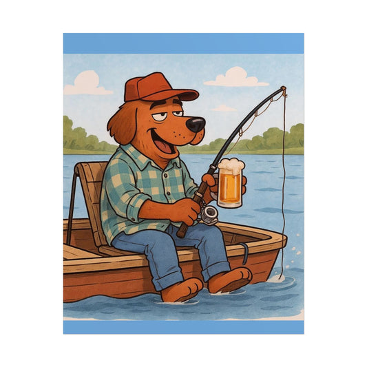 Dog Fishing Poster