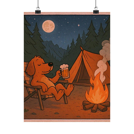 Cozy Campfire Dog Poster