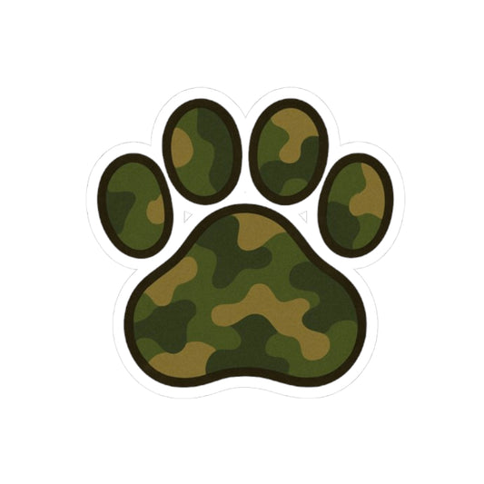Camouflage Paw Print Stickers