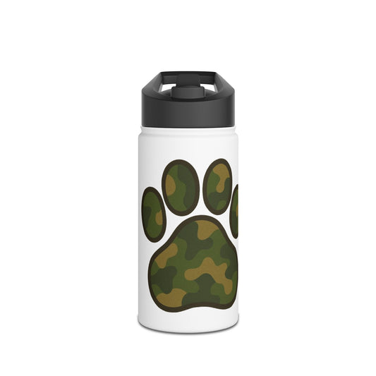 Camouflage Paw Print Water Bottle