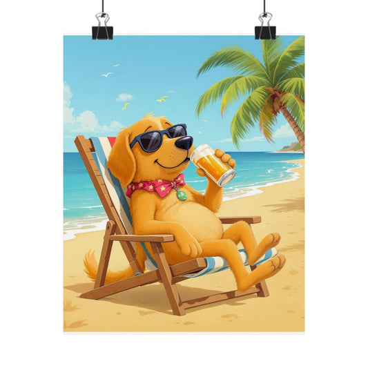 Dog Beach Paradise Poster