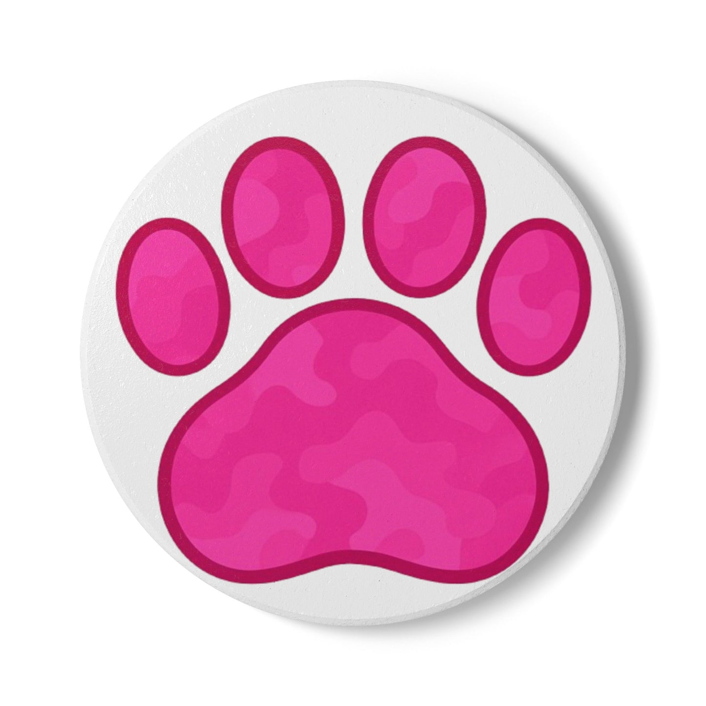 Pink Paw Print Coasters
