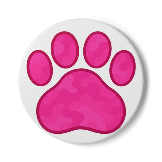 Pink Paw Print Coasters