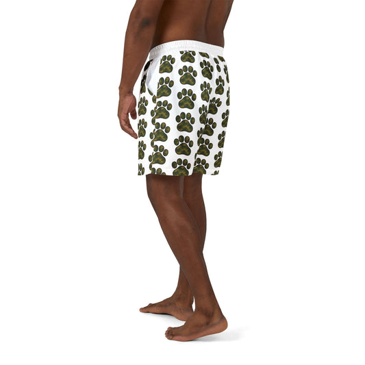 Camo Paw Print Swim Shorts