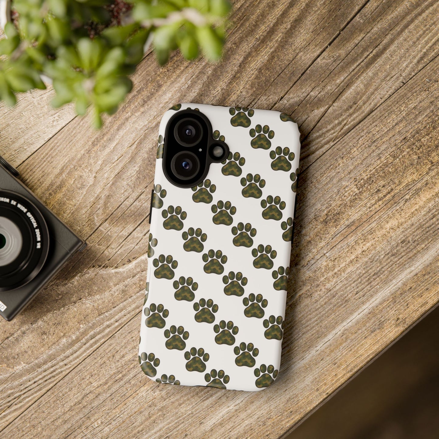 Walkies Club Camo Paw Print Phone Case