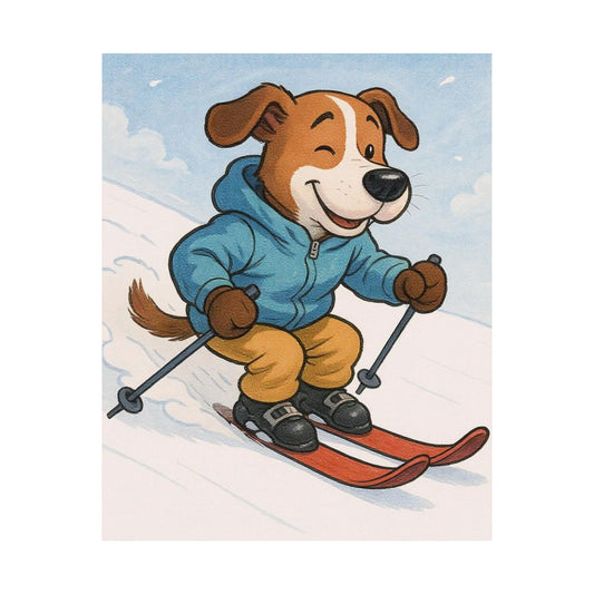 Skiing Dog Poster