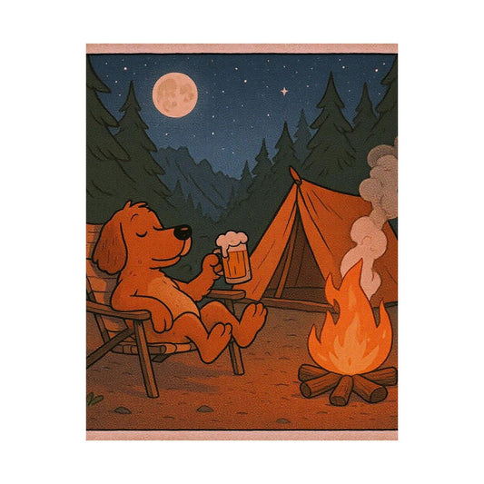 Cozy Campfire Dog Poster