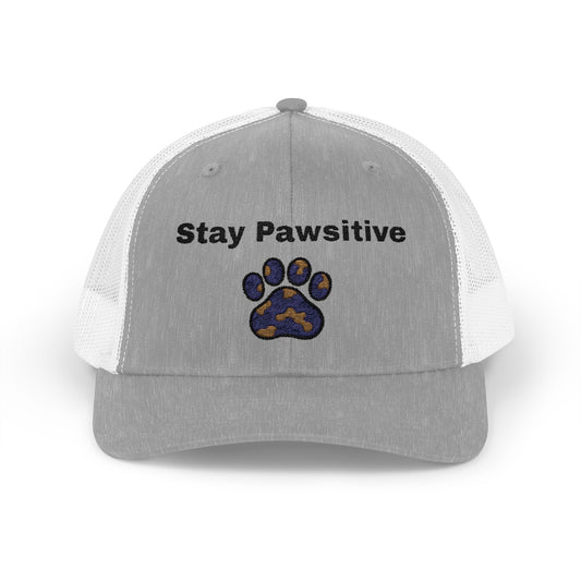 Stay Pawsitive Snapback Trucker Cap